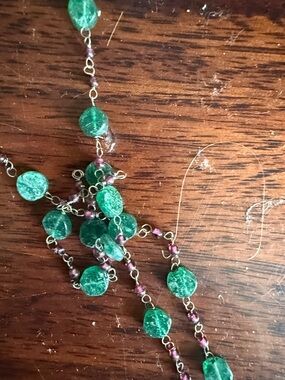 Jade a red bead small necklace